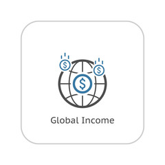 Money Income Icon. Business Concept. Flat Design.