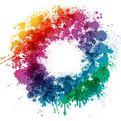 Color splash abstract colorful circle shape illustration.
