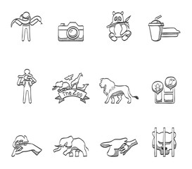 Zoo icons in sketch.