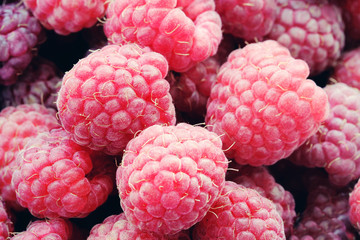 Raspberries tasty food background