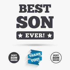 Best son ever sign icon. Award symbol.