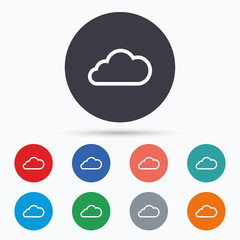 Cloud sign icon. Data storage symbol.