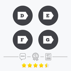 Energy efficiency class icons.