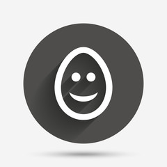Smile egg face sign icon. Smiley symbol.