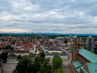 Speyer Dom Rheinland Pfalz Kaiserdom Rhein Fliughafen Luftbild Brezel