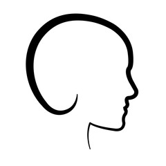 Male person concept represented by man head icon. isolated and flat illustration 