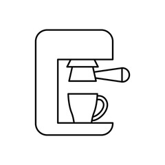 Coffee time concept represented by coffee machine icon. isolated and flat illustration 