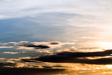 colorful dramatic sky with cloud at sunset