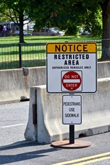 Restricted area sign