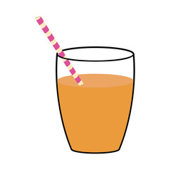 Organic and Healthy food concept represented by juice glass icon. isolated and flat illustration 