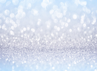 silver blue glitter bokeh texture background