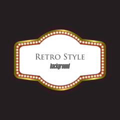 Retro Sign Wth Neon Lights. Retro Billboard. Light Frame. Background with Spotlight. Retro Banner. Concept For Your Message. Vector Illustration