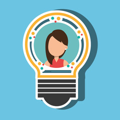 person inside bulb design, vector illustration eps10 graphic 