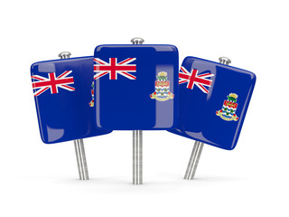 Flag of cayman islands, three square pins