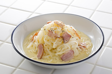 こんにゃくパスタ　カルボナーラ