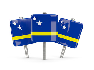 Flag of curacao, three square pins