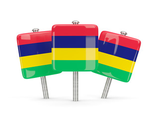 Flag of mauritius, three square pins