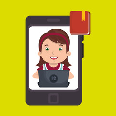 Children using laptop at school design, vector illustration eps10 graphic 