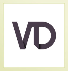 VD Two letter composition for initial, logo or signature.