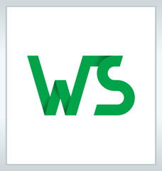 WS Two letter composition for initial, logo or signature.