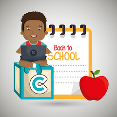 Children using laptop at school design, vector illustration eps10 graphic 
