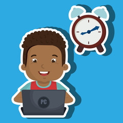 Children using laptop at school design, vector illustration eps10 graphic 