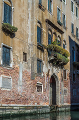 The buildings and architecture along the Canals and Waterways of famous Venice