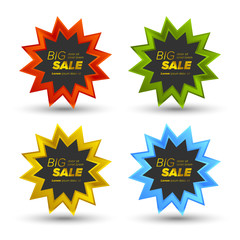 Colorful Vector Big Sale tags