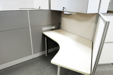 empty cubicles inside office building, place of work
