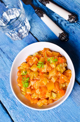 Vegetable stew with sauce