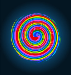 Wave spiral rainbow color background vector