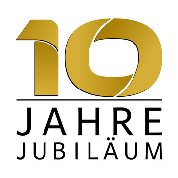 Einfach Gold Jubiläums Logo Jahre 10