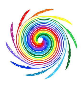 Logo spiral rainbow wave vector