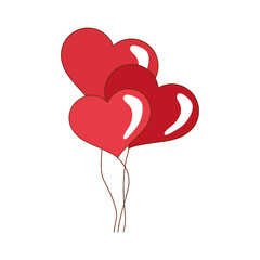 Love concept represented by balloons of heart shape icon. isolated and flat illustration 