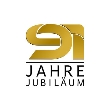 Einfach Gold Jubil&auml;ums Logo Jahre 91