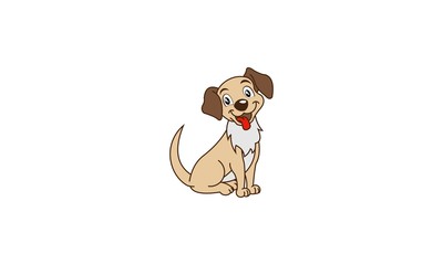 Obraz premium Little Sit Dog Logo Vector