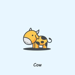 Cow, cute vector animal