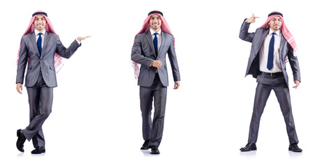 Set of photos with arab businessman