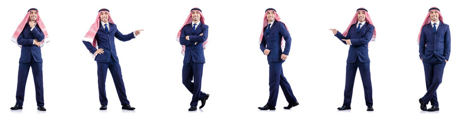 Set of photos with arab businessman