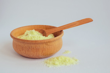 Spa concept - sea salt in the bowl