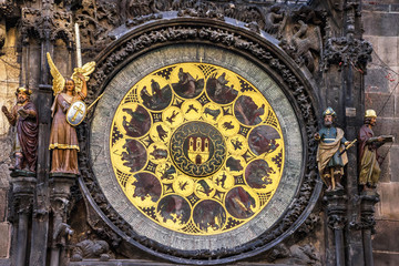 Fototapeta na wymiar Prague. Astronomical Clock in Old Town, Czech Republic.