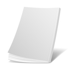 Blank flying white magazine cover, book, booklet, brochure vector template. Illustration paper magazine and realistic mockup for book and magazine