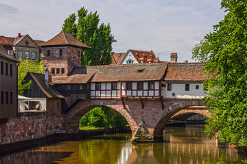 Fototapeta na wymiar Nuremberg historical houses, Bavaria, Germany