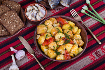 Ragout of vegetables in plate