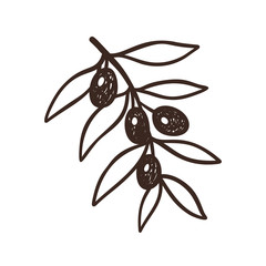 Hand drawn olive tree brunch sketch