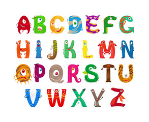 Monster alphabet. Vector funny monster characters abc vector © ssstocker