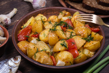 Ragout of vegetables in plate