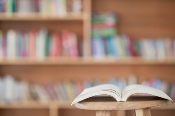 book on chair in the library
