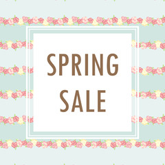 sale vector illustration banner.cute flowers. shabby chic