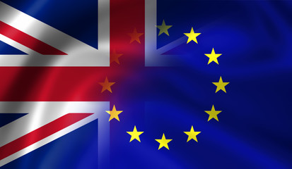 United Kingdom and European union flags